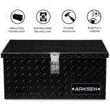 ARKSEN 20 Inch Heavy Duty Aluminum Diamond Plate Tool Box Chest Box Pick Up Truck Bed RV Trailer Toolbox Storage with Side Handle and Lock Keys – ARKSEN