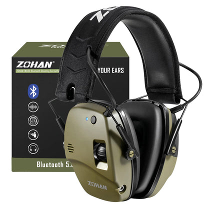 ZOHAN 035 Bluetooth 5.0 Shooting Ear Protection Earmuff, Active Noise Canceling, Hearing Protection with Sound Amplification - WoodArtSupply