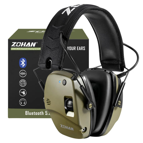 ZOHAN 035 Bluetooth 5.0 Shooting Ear Protection Earmuff, Active Noise Canceling, Hearing Protection with Sound Amplification ZOHAN