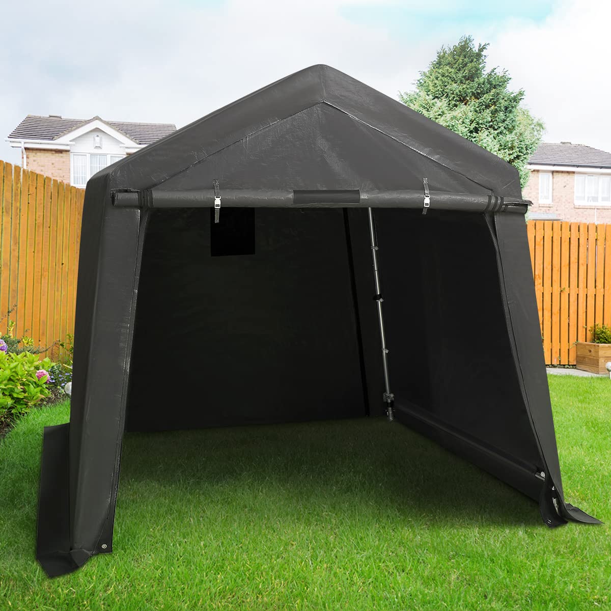 ADVANCE OUTDOOR 10X20 ft Carport Heavy Duty Outdoor Patio Anti-Snow Portable Canopy Storage Shelter Shed with 2 Rolled up Zipper Doors & Vents for ADVANCE OUTDOOR
