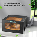 Creality Laser Engraver Enclosure 2.0 with Vent, Fireproof and Dustproof Laser Cutter Protective Cover 28.3x28.3x15.7in with Fan and Pipe, Fits for Creality