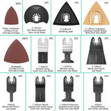 Protoiya 87 PCS Oscillating Tool Blades, Wood Metal Plastic Quick Release Oscillating Multitool Saw Blades Accessories with Sandpaper Compatible with Protoiya