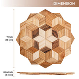 Wooden Trivets for Hot Dishes - 2 pcs Natural Handmade Wood Trivet Mat - Sturdy and Durable 7.5'' Kitchen Hot Pads - Wooden Trivet Frame for Hot Pots KIBS group