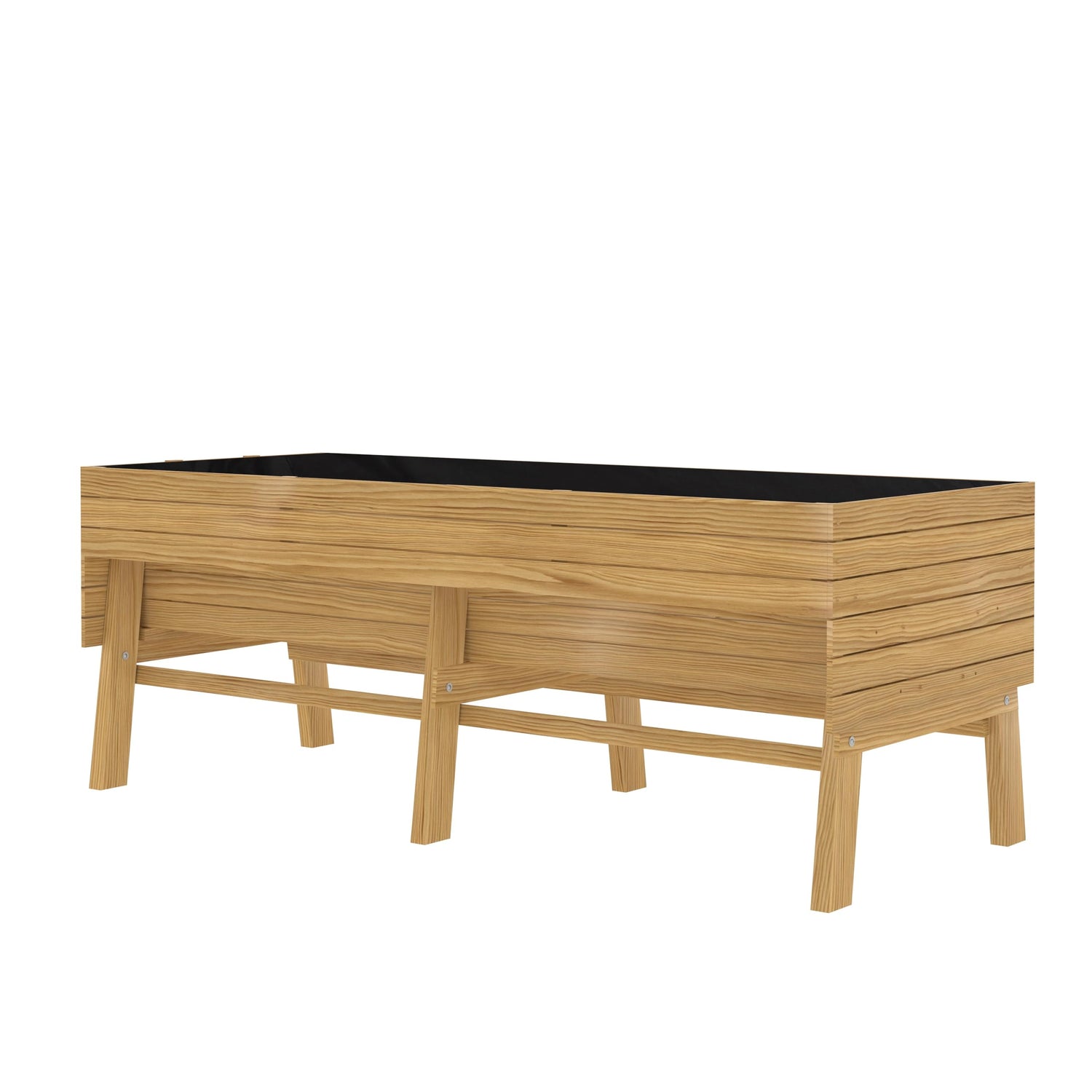 MUPATER Raised Garden Bed Outdoor for Vegetables with Legs, Large Elevated Garden Planter Box Wooden with Liner Design for Herbs, Natural MUPATER