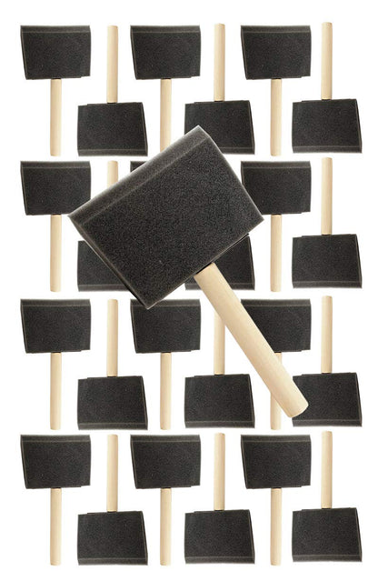 Pro Grade - Foam Brushes - 4 Inch - 24 Piece Poly Foam Brush Set - WoodArtSupply