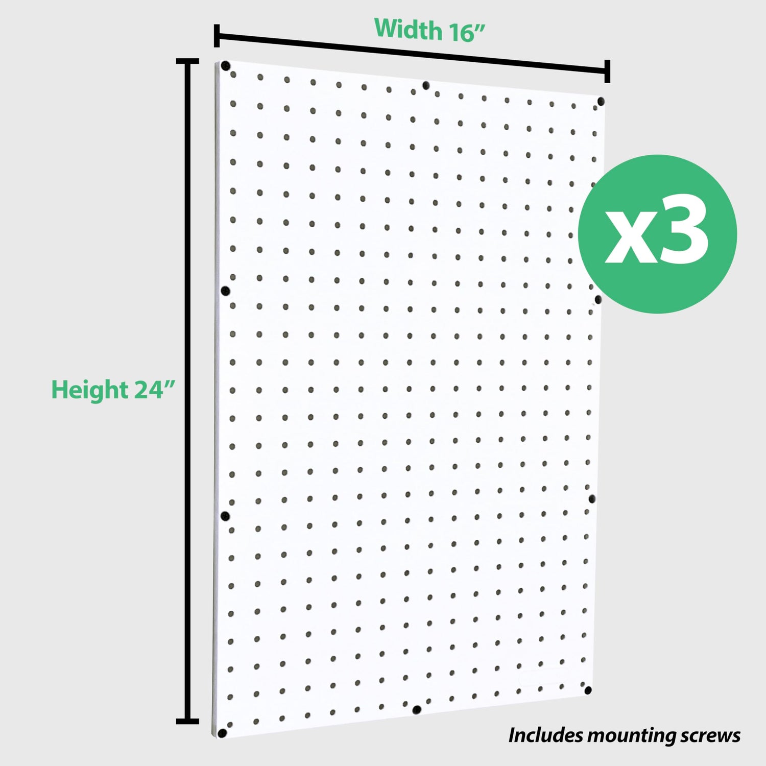 WallPeg Pegboard Tool Organizer with Flex-Lock Peg Hooks PK 24242 W - Organizes Tools - Crafts - Mounted Sixe 48" x 24" - Pegboard Panels - Garage WallPeg