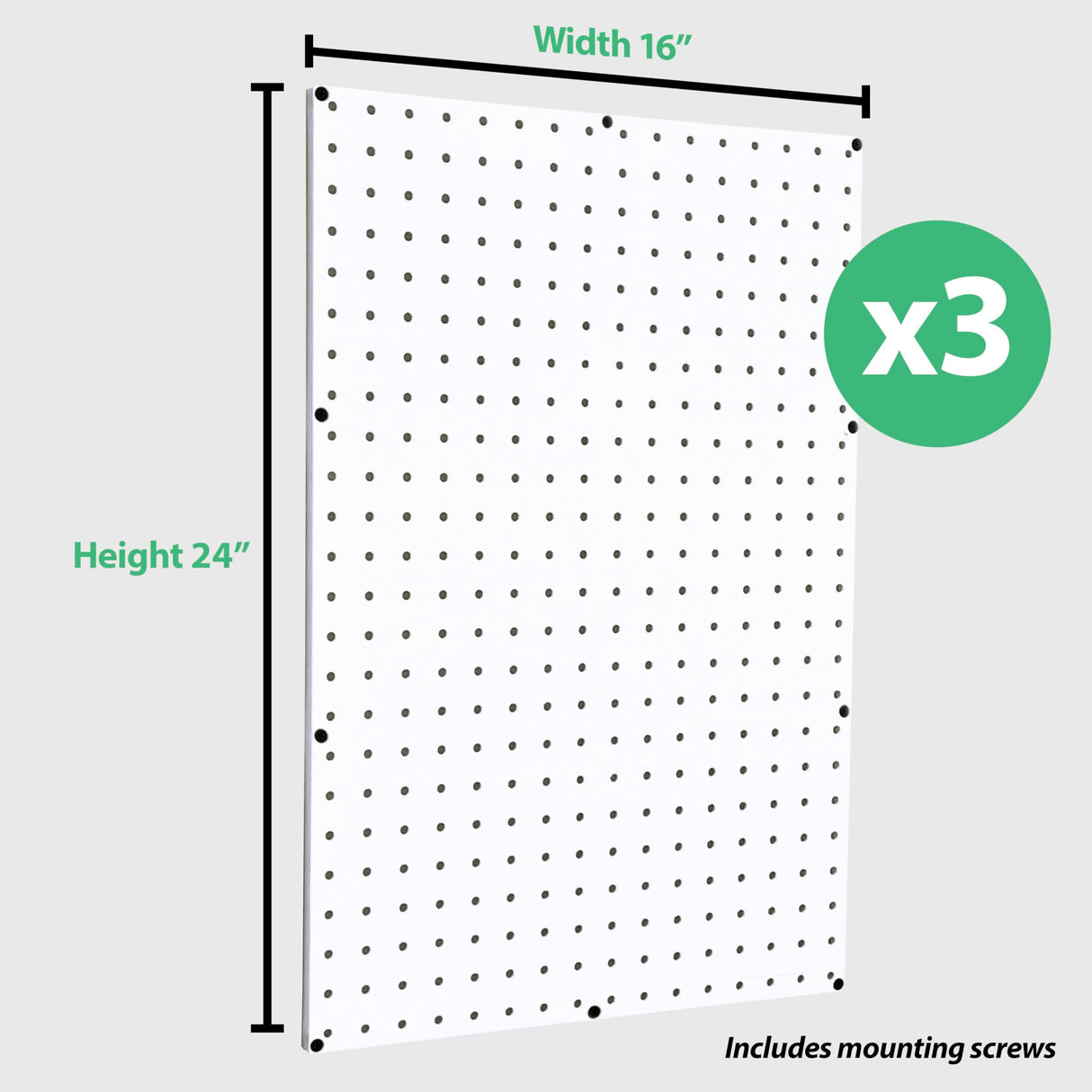 WallPeg Pegboard Tool Organizer with Flex-Lock Peg Hooks PK 24242 W - Organizes Tools - Crafts - Mounted Sixe 48" x 24" - Pegboard Panels - Garage WallPeg