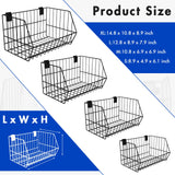 Uiifan 4 Pcs Slatwall Baskets Metal Slatwall Bins Mounted Slatwall Accessories Multi Size Sloped Wire Slatwall Basket for Shops Rooms Storage Display Uiifan