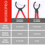 WORKPRO 12" Adjustable Oil Filter Pliers, Wrench Adjustable Oil Filter Removal Tool, Ideal For Engine Filters, Conduit, & Fittings, W114083A WORKPRO