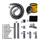 Vacmaster VBV1210, 12-Gallon* 5 Peak HP** Wet/Dry Shop Vacuum with Detachable Blower, Blue Vacmaster