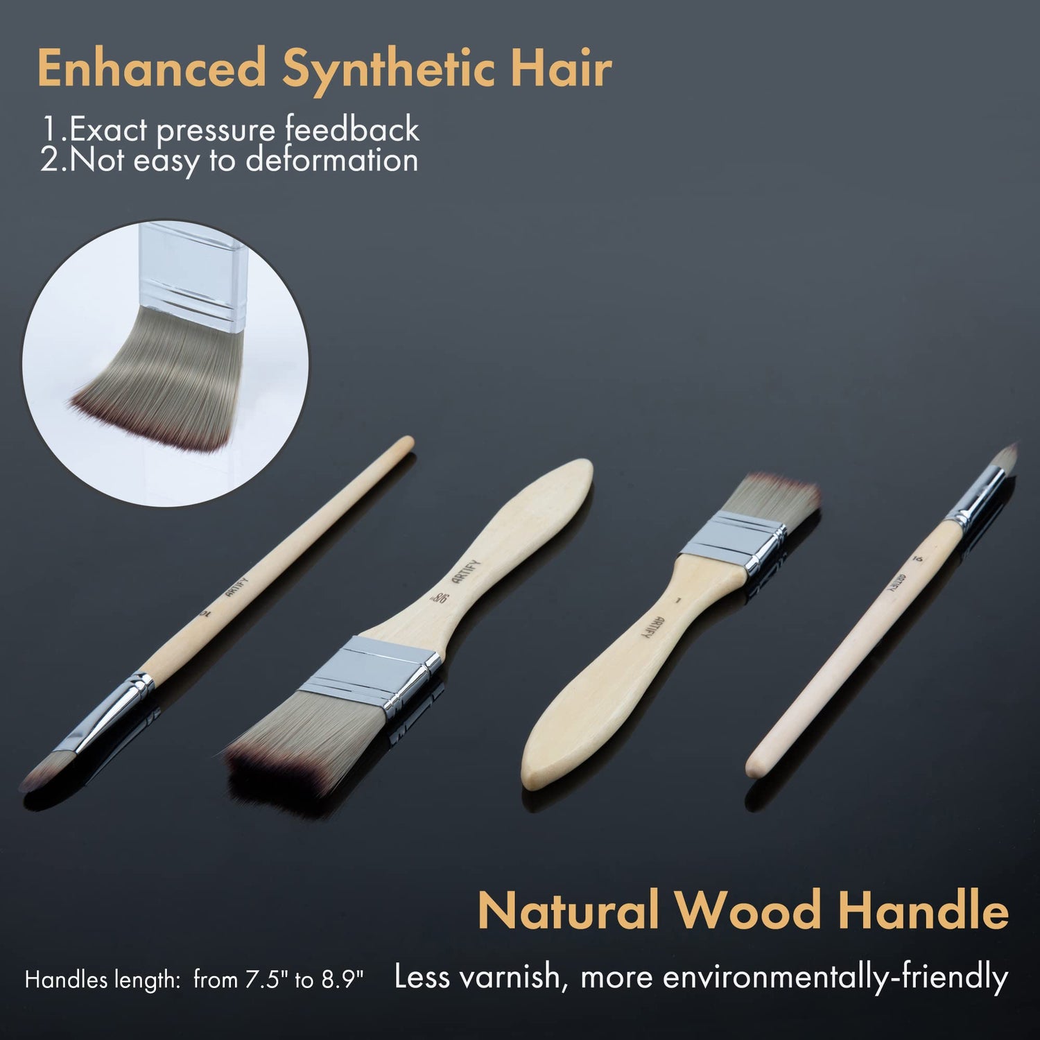 ARTIFY 24 Pieces Paint Brush Set, Expert Series, Enhanced Synthetic Brush Set with Cloth Roll and Palette Knife for Acrylic, Oil, Watercolor and ARTIFY