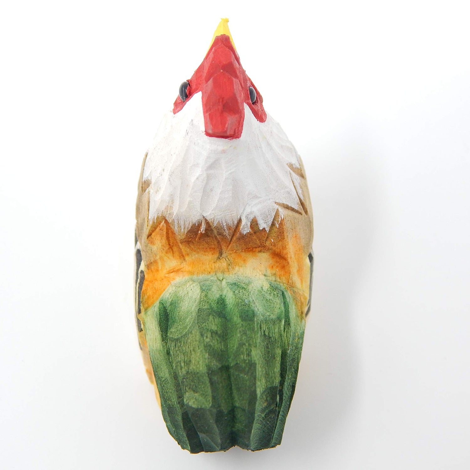 Selsela Rooster Miniature Wood Chicken Bird Art Statue Mini Carved Ornament Figurine Small Farm Animal Selsela