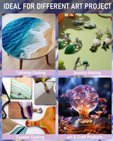 INCLY 2 Gallon Crystal Clear Epoxy Resin Kit, Casting & Coating Resin Supplies for Jewelry Making, River Table Tops, Art Painting, with 36 Colors INCLY