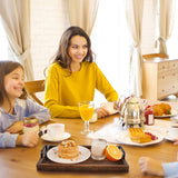 LIBWYS Rustic Wooden Serving Trays with Handle-Set of 2-Decorative Nesting Food Board Platters for Breakfast, Coffee Table/Butler (Large LIBWYS