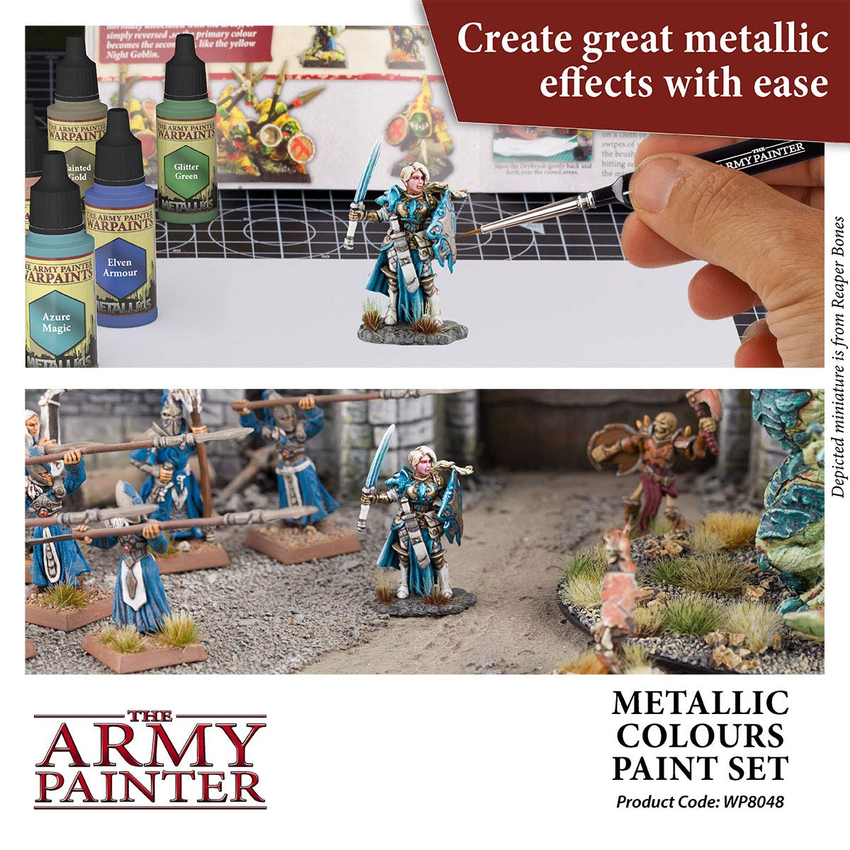 The Army Painter - Metallic Colours Paint Set - Hobby Acrylic Paint Set of 10 Metallic Acrylic Paint - Includes Tainted Gold Acrylic Paint Metallic - The Army Painter