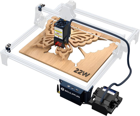 SCULPFUN S9 Laser Engraver Upgrade kit to S30 Ultra 22W, air Assist, with 22W Laser, 32 bit Main Board, Limit Switch, for Sculpfun SCULPFUN