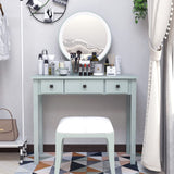 STHOUYN Home Office Small Writing Desk with Drawers Bedroom, Study Table for Adults/Student, Vanity Makeup Dressing Table Save Space Gifts Green STHOUYN