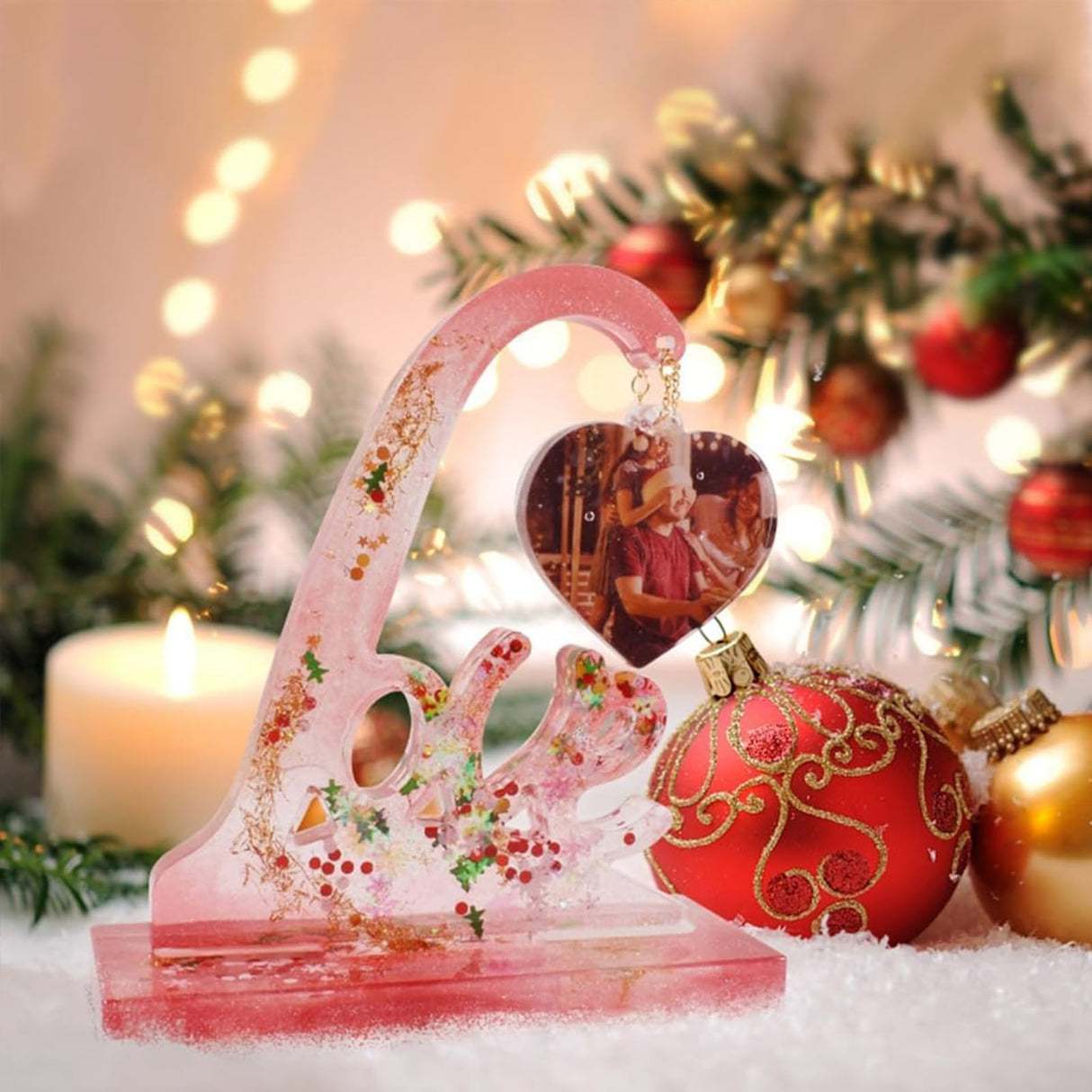 Love Photo Frame Resin Molds Epoxy Resin Picture Frame Mold Handmade Silicone Mold Resin Casting Molds for DIY Valentine's Day Gifts Ornament Crafts OMDBAGD