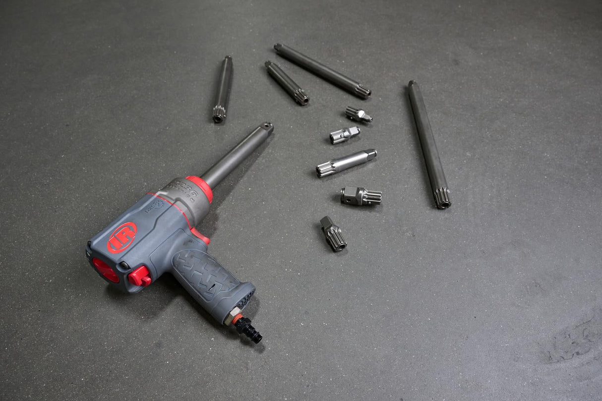 Ingersoll Rand 2236QTIMAX DXS2 1/2" Air Impact Wrench, Quiet, 1500 ft-lb Torque, Titanium Hammercase, Friction Ring Retainer, Pistol, Interchangeable Ingersoll Rand