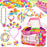 FUNZBO 620+ Snap Pop Beads Kit- Kids Jewelry Making Kit with Bracelets, Headbands & Rings, Arts and Crafts Kit, Crafts for Kids Ages 4-8, Crafts for FUNZBO