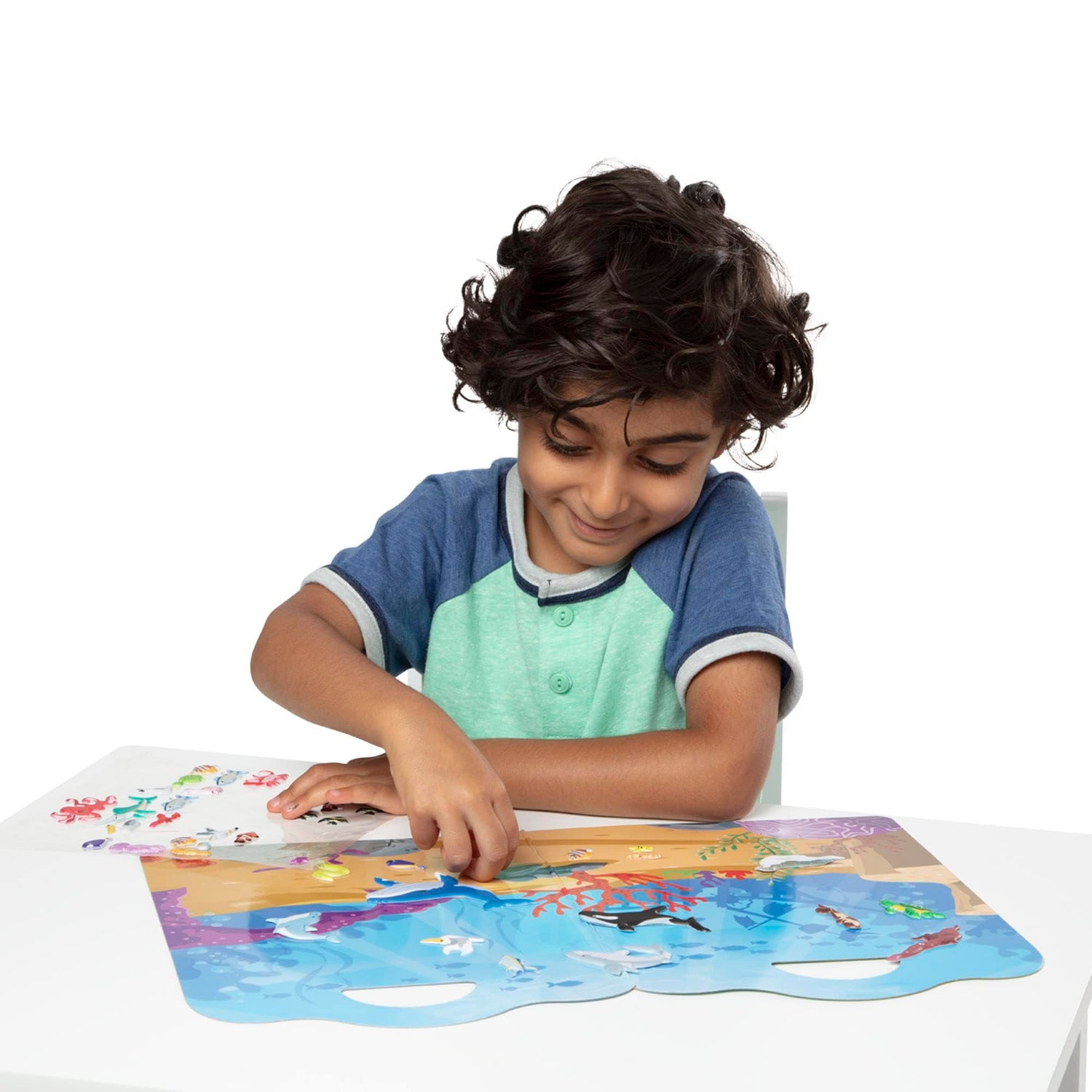 Melissa & Doug Reusable Puffy Sticker Wild Adventures Play Set 3-Pack (118 Stickers: Safari, Dinosaur, Ocean) - Reusable Puffy Sticker Book Activity Melissa & Doug