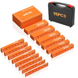 Neitra Metric Setup Blocks - 15 PCS Aluminum Height Precision Measuring Blocks Set for Table Saw, Router and Jig Saw with Storage Case, Orange Neitra