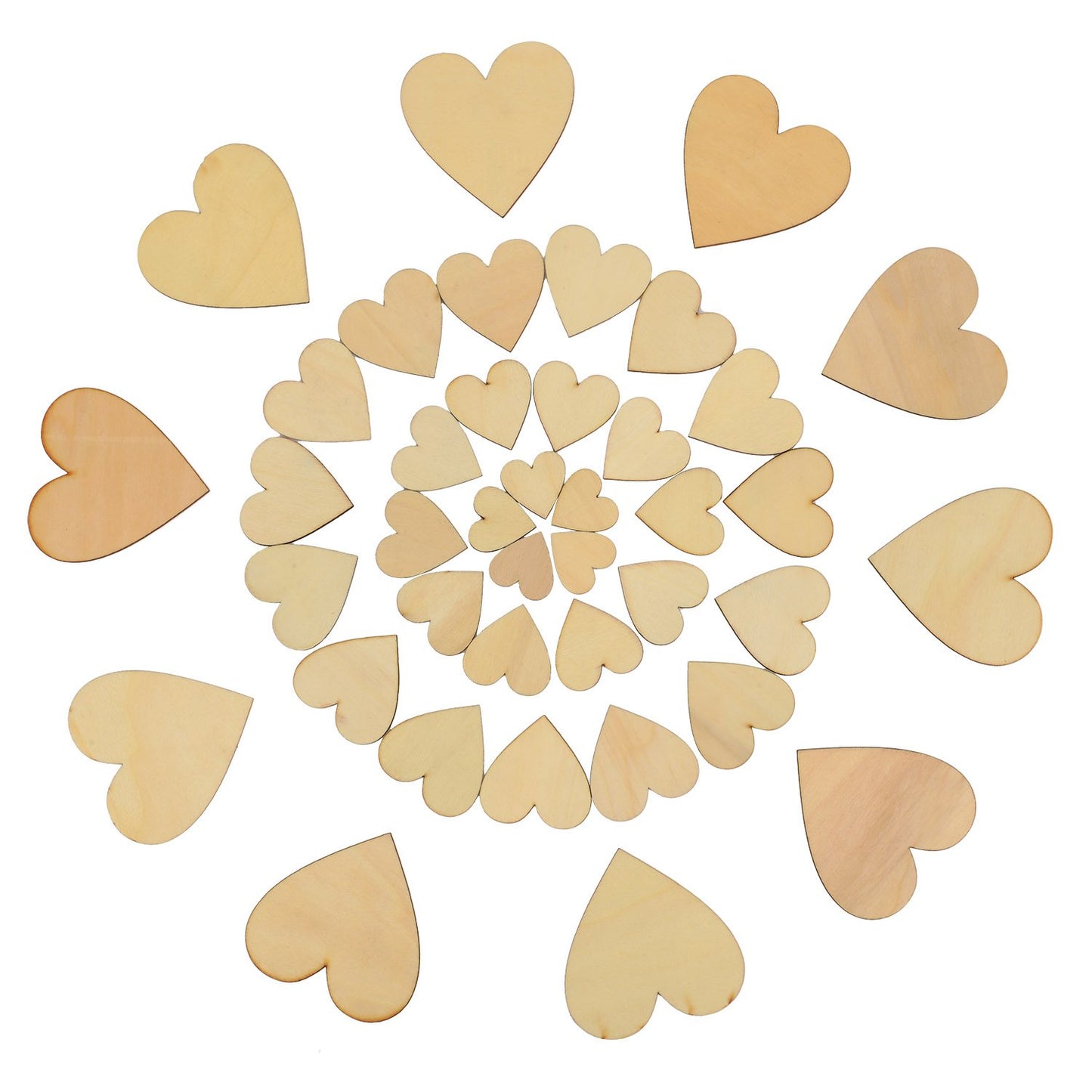 Outus 160 Pieces Christmas Blank Wood Heart Embellishments Wood Heart Slices for Wedding, Valentine, DIY, Arts, Crafts, Card Making - WoodArtSupply