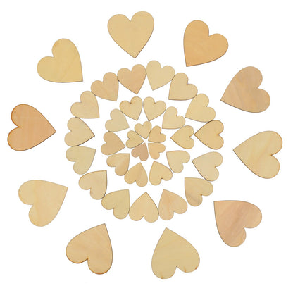 Outus 160 Pieces Christmas Blank Wood Heart Embellishments Wood Heart Slices for Wedding, Valentine, DIY, Arts, Crafts, Card Making - WoodArtSupply