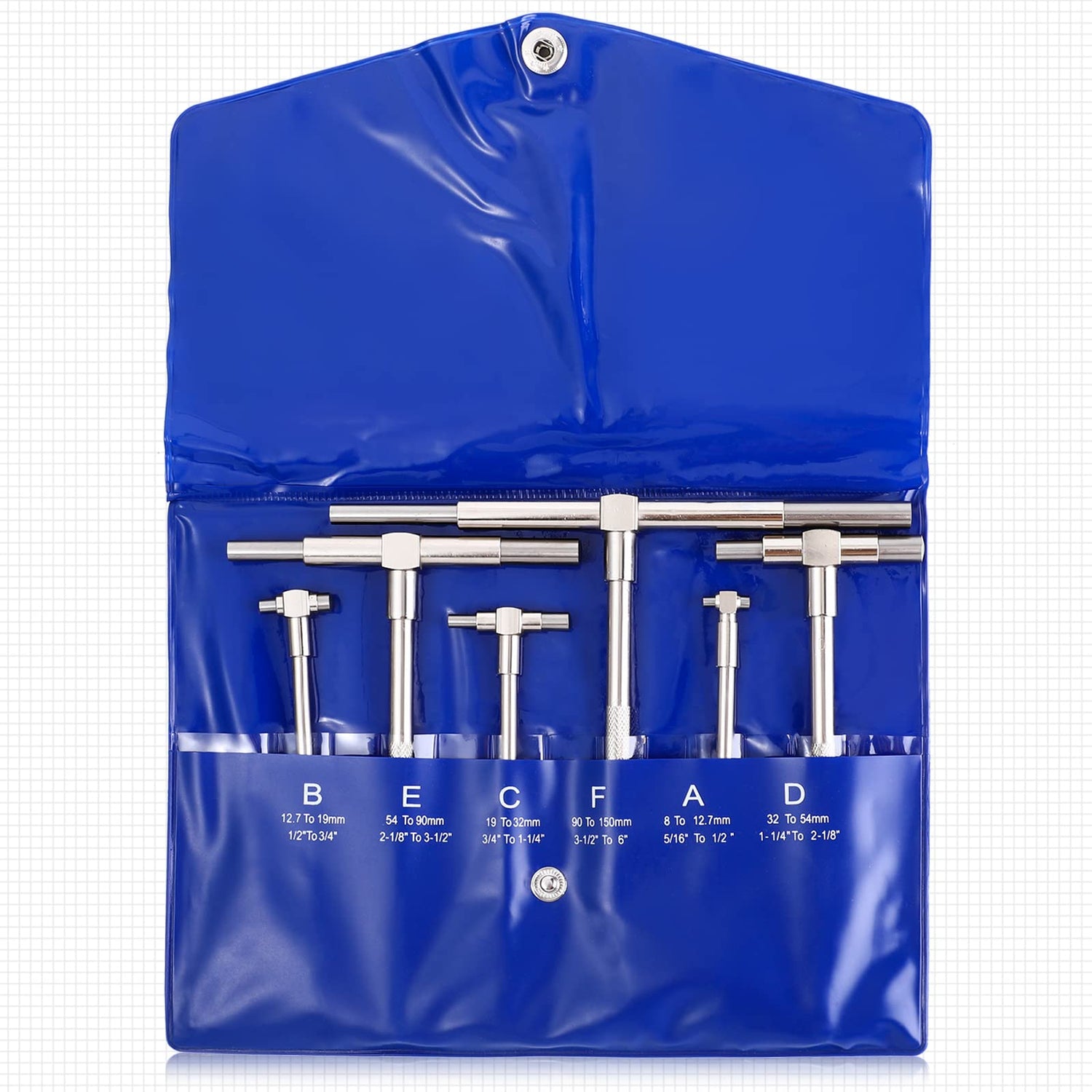 7 Pcs Telescoping Gage Digital Caliper Set, Caliper Measuring Tool Digital Micrometer Inside Micrometer, 5/16-6 Range, T Bore Hole Gauges, High Fiada