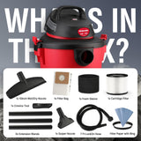 Shop-Vac 5 Gallon 4.5 Peak HP Wet/Dry Vacuum, Portable Heavy-Duty Shop Vacuum 3 in 1 Function with Attachments for House, Garage, Car & Workshop, Shop-Vac