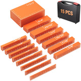 Neitra Setup Blocks Woodworking - 15 PCS Aluminum Height Gauge Blocks Set - Woodworking Measuring Tools Precision Setup Bars for Router and Table Saw Neitra