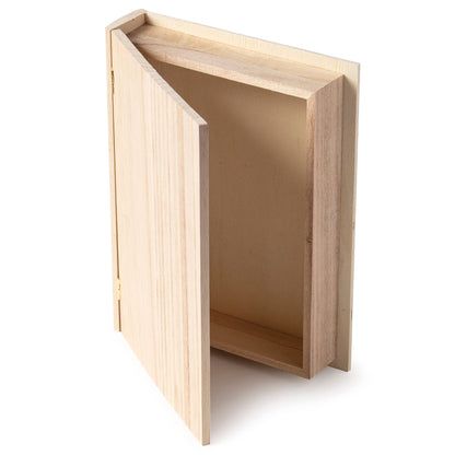 ArtMinds 9.75" Unfinished Wooden Book Box by Make Market - Ready-To-Decorate Wood Box for Trinkets, Coins, Jewlery, Valuables - Bulk 8 Pack