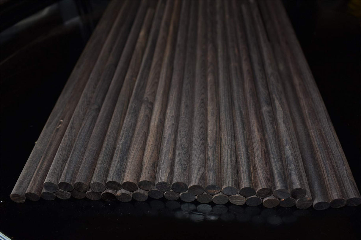CHENGYIDA 10-Pack 15x1.2cm African Blackwood Ebony Dowel Pins Wood Lumber Turning Blanks Pen Making Round Stick Pen Make Blanks Wood Handle CHENGYIDA
