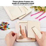DIY Picture Frame Making Kit, 3 Sets DIY Unfinished Wooden Art Kit Arts Supplies Girls Boys Party Games Favors AUNMAS