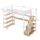 Bellemave Twin Loft Bed with Desk, Stairs, and Storage – Perfect Space-Saving Solution for Kids and Teens Bellemave