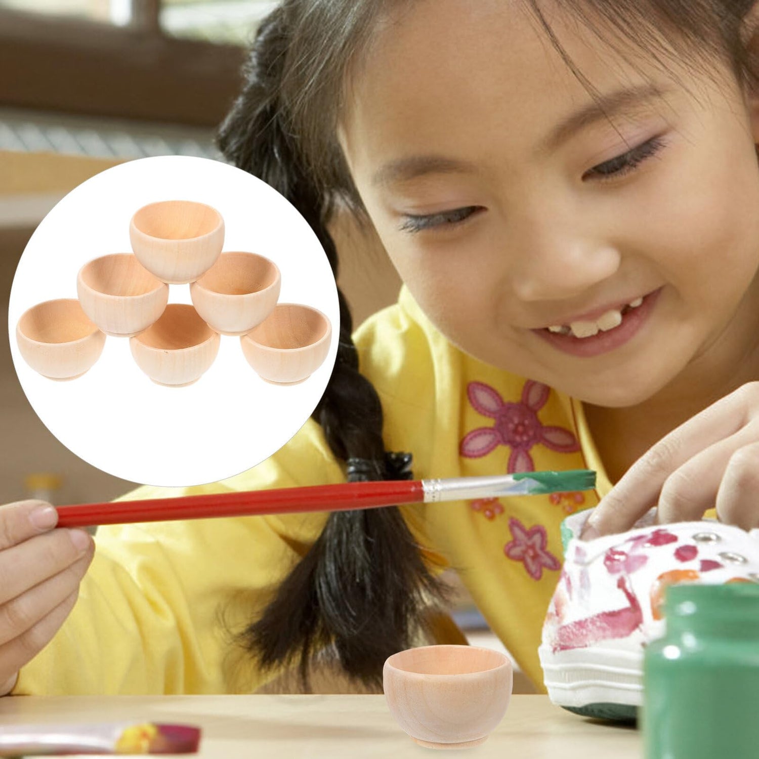 Abaodam Small Unfinished Wooden Bowls, 10pcs Wooden Craft Bowls Pinch Bowls Condiment Cups Unpainted Miniature Bowls Salt Cellars Nuts Bowls for Diy Abaodam