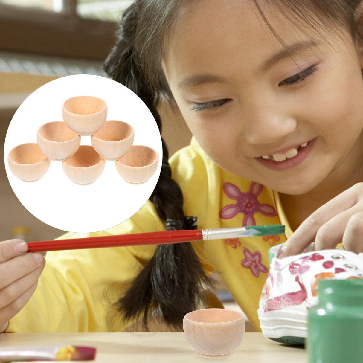 Abaodam Small Unfinished Wooden Bowls, 10pcs Wooden Craft Bowls Pinch Bowls Condiment Cups Unpainted Miniature Bowls Salt Cellars Nuts Bowls for Diy Abaodam