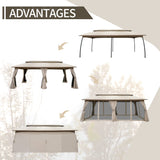 Joyside 10x20 ft Outdoor Gazebo, Double-Tier Roof Gazebo Tent with Curtains and Nettings, Patio Spacious Carport Gazebo with Metal Steel Frame Joyside
