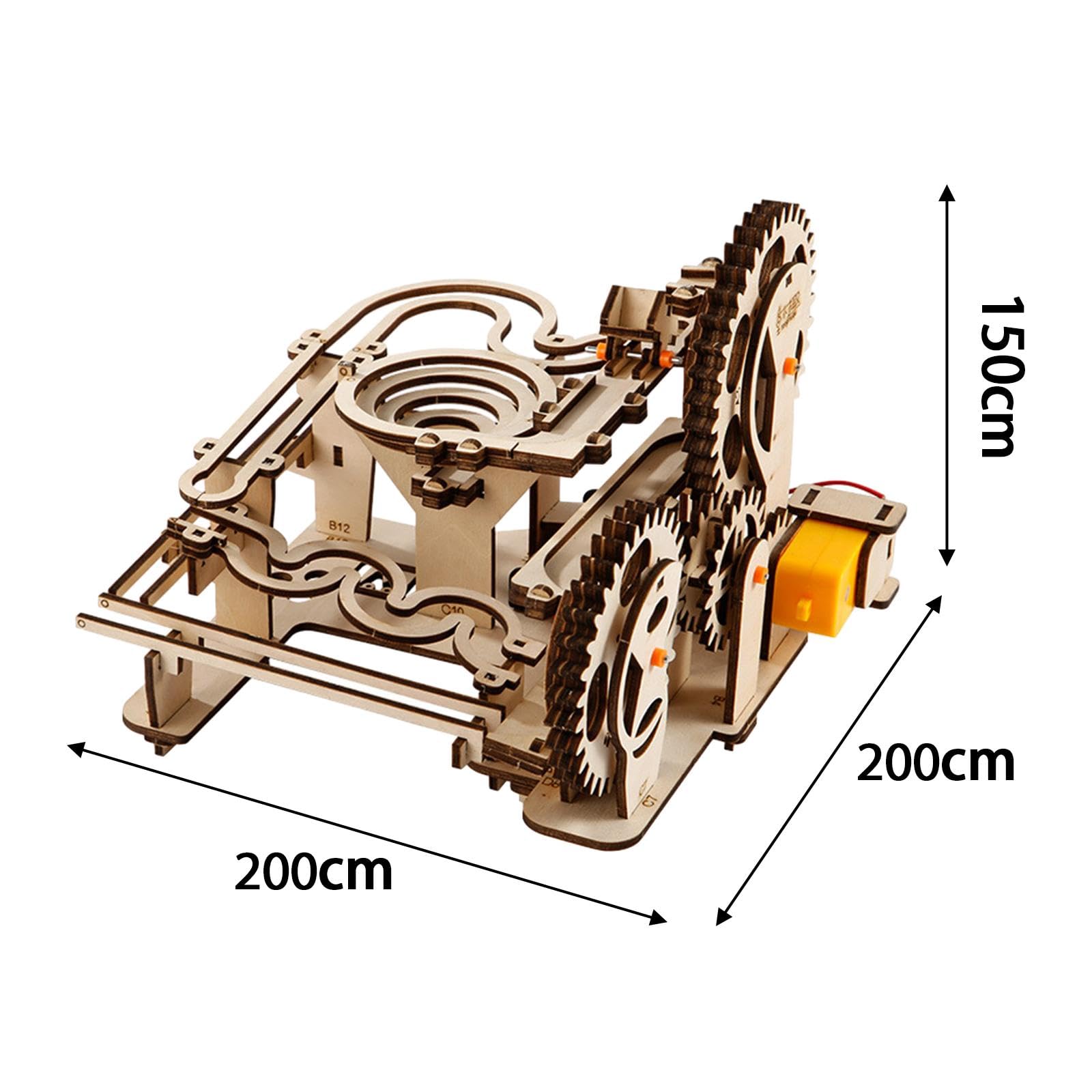 Aosekaa Marble Run Electrical 3D Wooden Puzzle Creative Crafts (253 Pieces) Building Toys for Home Decor Adults Kids Gift - WoodArtSupply