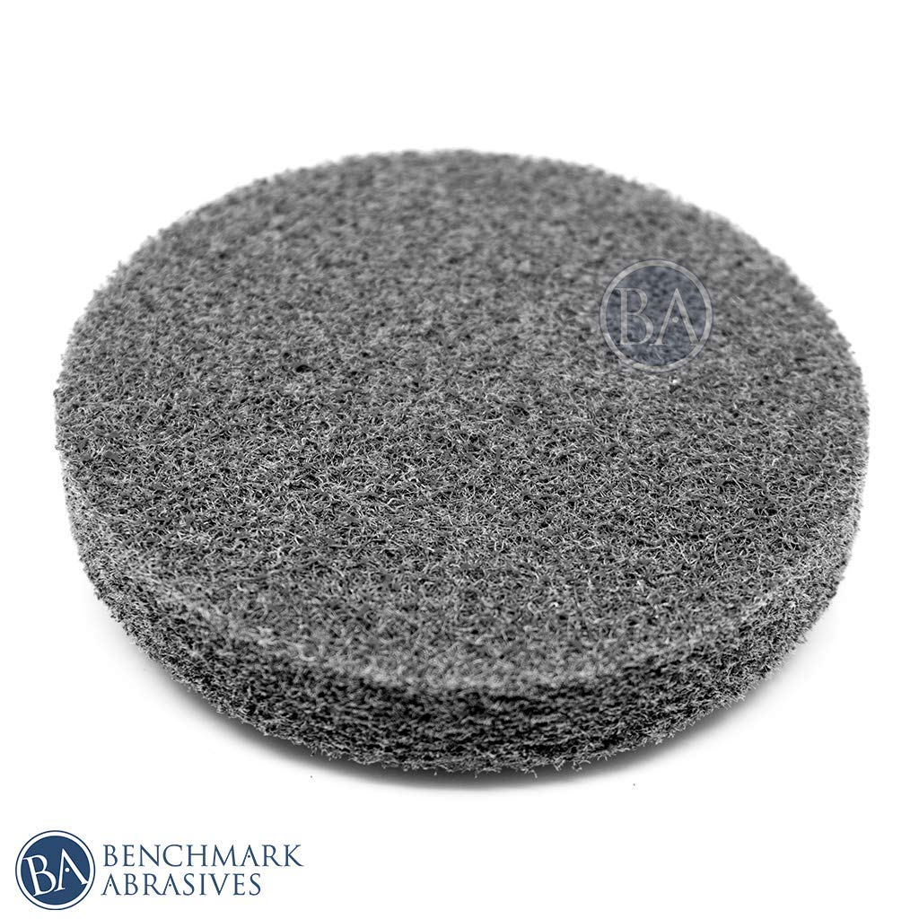 Benchmark Abrasives 3" Quick Change Silicon Carbide Non-Woven Surface Preparation Wheels for Sanding Polishing Paint Removal, Male R-Type Backing Use Benchmark Abrasives