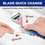 WORKPRO Folding Utility Knife, Heavy Duty Metal Box Cutter with Quick Open Lock, Quick Change Blade Razor Knife, Foldable Pocket Knife with Belt Clip WORKPRO