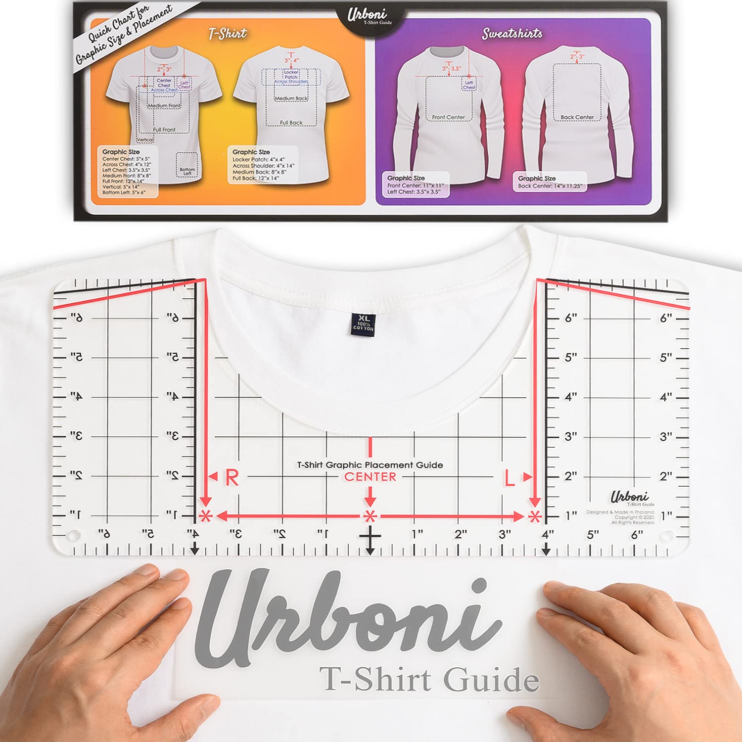 Standard Size - Tshirt Ruler Guide for Vinyl Alignment, T Shirt Rulers to Center Designs, T Shirt Ruler Alignment Tool Placement, Tshirt Guide Ruler Urboni