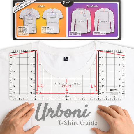 Standard Size - Tshirt Ruler Guide for Vinyl Alignment, T Shirt Rulers to Center Designs, T Shirt Ruler Alignment Tool Placement, Tshirt Guide Ruler Urboni