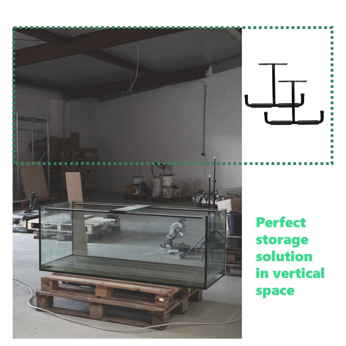 Fpz-bd Black 16.5 Inch Garage Ceiling Storage Racks,Heavy Duty Overhead Garage Storage Rack for Bike,Pipe,Ladder,Wood(2Pack,Gray,Included Plastic Fpz-bd