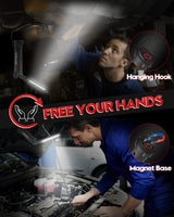 Coquimbo Tool Gifts for Men, Rechargeable LED Work Light Grill Light with Magnetic Base 5 Modes 360° Rotate (2Pack Black) Coquimbo