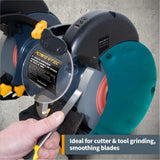 POWERTEC 15523 Bench and Pedestal Grinding Wheels, 8 Inch x 1 Inch, 5/8 Arbor, 150 Grit, Aluminum Oxide Bench Grinder Wheel for Bench Grinder, 1 Pack POWERTEC