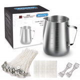 DINGPAI Candle Making Kit, DIY Candles Craft Tools,1pc Candle Make Pouring Pot,50pcs Candle Wicks, 50pcs Candle Wicks Sticker and 2pcs 3-Hole Candle DINGPAI