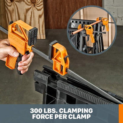 WORX WX065 Clamping Sawhorses with Bar Clamps