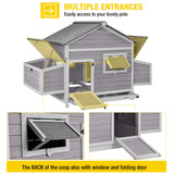 Aivituvin Chicken Coop with Two Large Nesting Boxes Wooden Hen House Outdoor Poultry Cage Duck Coop Weatherproof Aivituvin