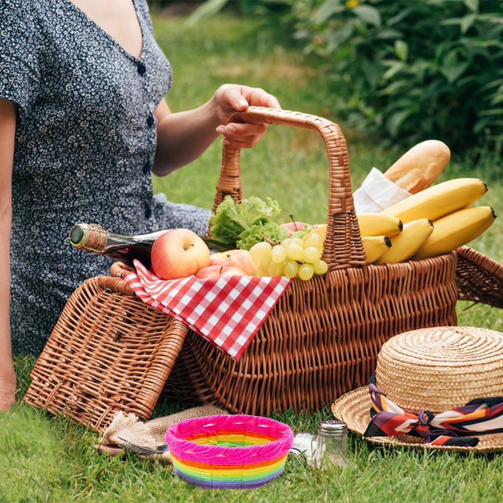 FREEBLOSS 4 Set Yarn Basket Weaving Art DIY Basket Weaving Kits 6 Colors Yarn Basket Craft Kits Easter Basket Making Kit for Beginners Easter FREEBLOSS